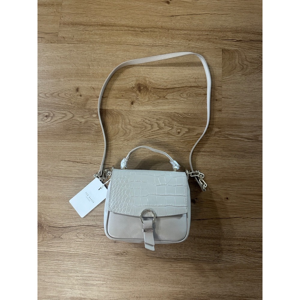 Ted Baker Josieyy Taupe Grainy Leather Croc Embossed Mini Crossbody Bag NWT $219